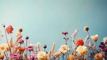 wild Wiese Blumen mit Kopieren Raum foto