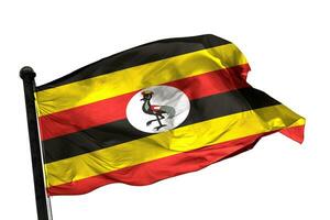 Uganda Flagge auf ein Weiß Hintergrund. - - Bild. foto