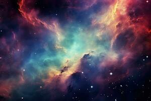 Nebel und Galaxien im Raum. Elemente von diese Bild möbliert durch NASA, bunt Raum Galaxis Wolke Nebel. stary Nacht Kosmos, ai generiert foto