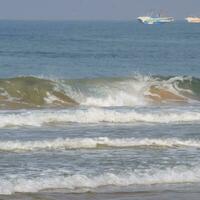 tolle Aussicht von arabisch Meer während das Morgen Zeit im Calangute Strand goa, Indien, Ozean Strand Aussicht früh Morgen Zeit foto