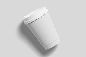 realistisch Papier Kaffee Tasse Illustration zum Attrappe, Lehrmodell, Simulation. 3d machen. foto