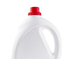 Weiß Waschmittel Flasche zum Verpackung isoliert auf Weiß Hintergrund foto
