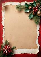 Weihnachten Jahrgang Papier Hintergrund ai generativ foto