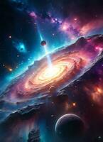 Galaxis Raum Nebel Hintergrund Hintergrund ai generativ foto