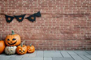 pooky Halloween Dekoration Hintergrund. ai generativ Profi Foto. ai generativ Profi Foto