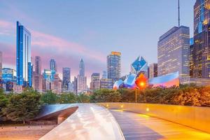 Skyline der Innenstadt von Chicago in den USA foto