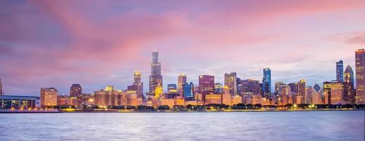 Skyline der Innenstadt von Chicago in den USA foto