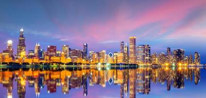 Skyline der Innenstadt von Chicago in den USA foto