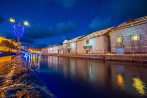 Stadtbild von Otaru, Japan-Kanal und historisches Lagerhaus, Sapporo foto