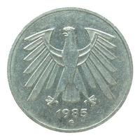 Vintage deutsche Münze isoliert foto