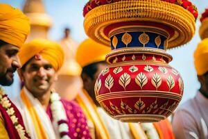 indisch Hochzeit Zeremonie im Indien. KI-generiert foto