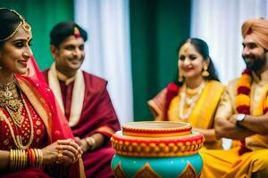 indisch Hochzeit Fotografie im das Vereinigtes Königreich. KI-generiert foto
