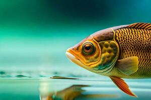 ein Fisch ist Schwimmen im das Wasser. KI-generiert foto