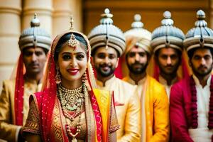 indisch Hochzeit Fotografie im Delhi. KI-generiert foto