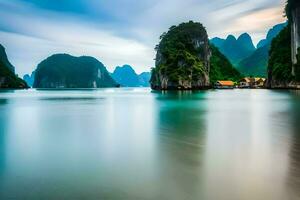 das Berge von Halong Bucht, Vietnam. KI-generiert foto