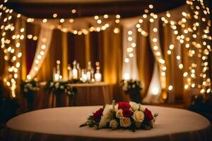 das Hochzeit von Person und Person beim das großartig Ballsaal, das großartig Hyatt, Delhi. KI-generiert foto