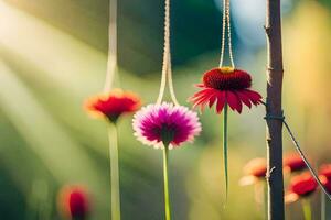 Foto Hintergrund das Sonne, Blumen, das Sonne, Blumen, das Sonne, Blumen, das Sonne. KI-generiert