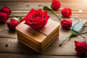 das rot Rose ist das Symbol von Liebe und Romantik. KI-generiert foto