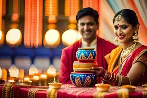 indisch Hochzeit im Bangalore. KI-generiert foto