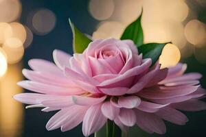 ein Rosa Blume ist im Vorderseite von ein Bokeh Hintergrund. KI-generiert foto