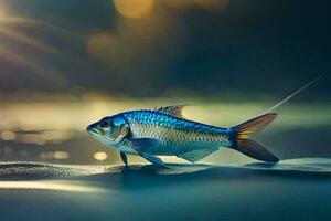 Foto Hintergrund das Himmel, Fisch, das Meer, das Strand, das Sonne, das Licht,. KI-generiert