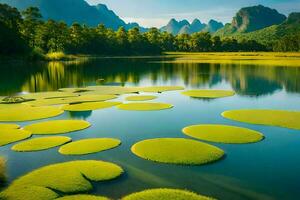 das Yangshuo See, China. KI-generiert foto