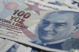 türkische lira, türkische lira banknote foto