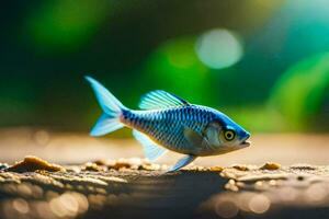 Foto Hintergrund das Fisch, das Meer, das Sand, das Sonne, das Fisch, das Meer. KI-generiert