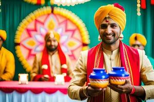 indisch Hochzeit Zeremonie. KI-generiert foto