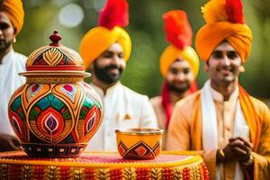 indisch Hochzeit Zeremonie im Delhi. KI-generiert foto