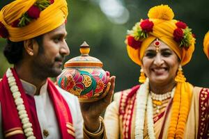 indisch Hochzeit im Mumbai. KI-generiert foto