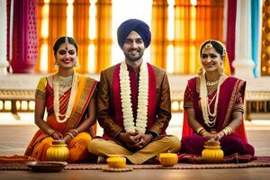 indisch Hochzeit im Bangalore. KI-generiert foto