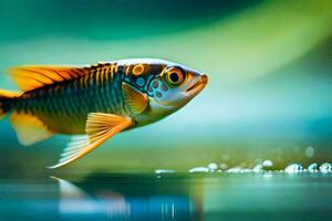 ein Fisch ist Schwimmen im das Wasser. KI-generiert foto