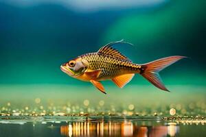 ein Fisch ist schwebend im das Wasser. KI-generiert foto