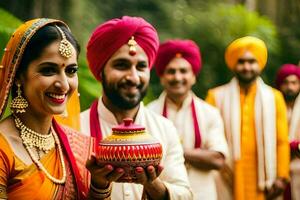 indisch Hochzeit Zeremonie. KI-generiert foto