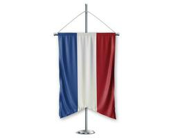 Niederlande oben Wimpel 3d Flaggen auf Pole Stand Unterstützung Sockel realistisch einstellen und Weiß Hintergrund. - - Bild foto