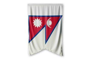 Nepal Flagge und Weiß Hintergrund. - - Bild. foto