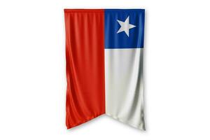 Chile Flagge und Weiß Hintergrund. - - Bild. foto