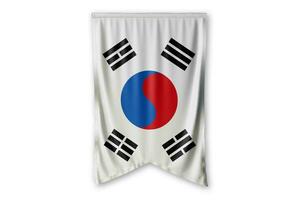 Südkorea Flagge und Weiß Hintergrund. - - Bild. foto