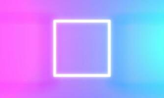 Produkt Stand Blau Rosa violett Neon- Platz abstrakt Hintergrund, Studio modern ultraviolett Licht, Zimmer Pastell, glühend Podium, Performance Bühne Dekorationen, Bühne zum Licht. 3d Rendern foto