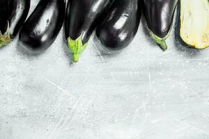 frisch reif Aubergine. foto