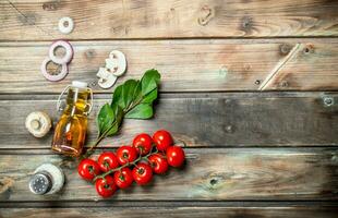 gesund Lebensmittel. reif organisch Gemüse mit Gewürze. foto