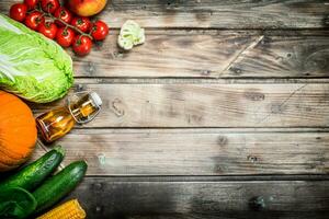 gesund Lebensmittel. organisch Früchte und Gemüse. foto
