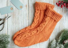 wolle gestrickt Socken foto