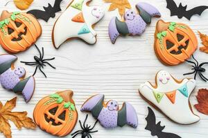 mehrfarbig Halloween hausgemacht Kekse foto