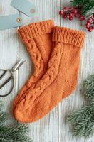 wolle gestrickt Socken foto