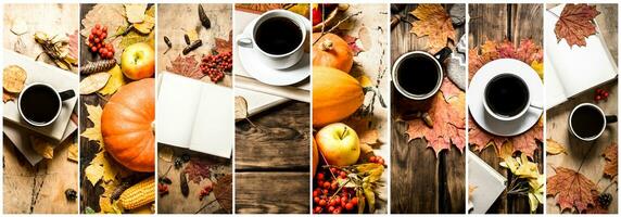 Essen Collage von Herbst Fotos. foto