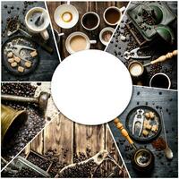Essen Collage von Kaffee . foto
