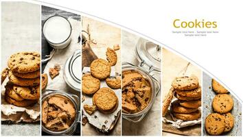 Essen Collage von Kekse. foto