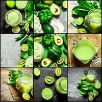 Essen Collage von Grüns. foto